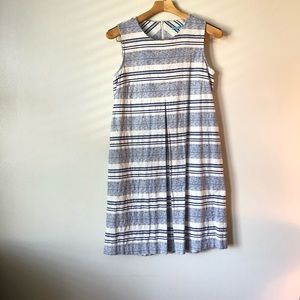 J. McLaughlin lightweight cotton blue and white striped dress with pockets